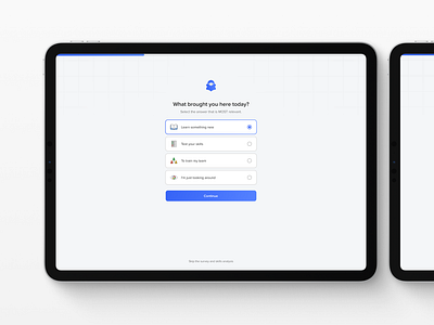 Onboarding steps • Dashboard LMS blue design flow form learn lms onboarding recommendation registration sign up site state step ui ux web website welcome white