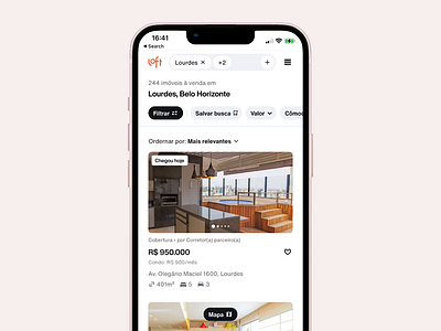 New Search | loft.com.br animation app card filter home house listing mobile prototype real estate result search ui