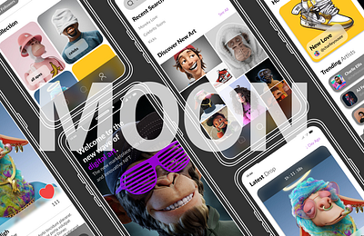 Moon app color create design interface style typography ui userinterface visualdesign