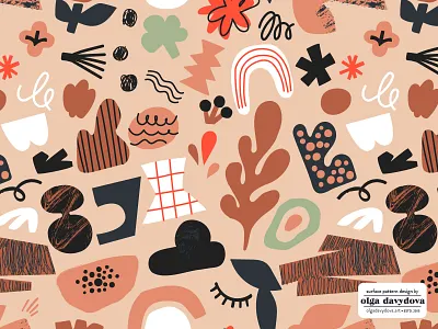 Abstract Pattern light design flat graphic illustration nature organic pattern shapes surface vector illustration