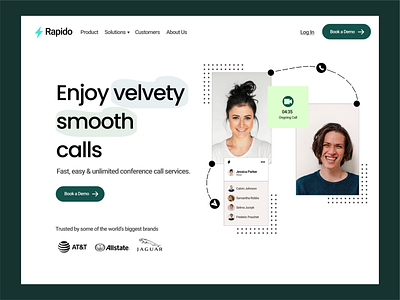 Rapido - Video teleconference startup concept, header design design product design startup teleconference ui ux web design zoom
