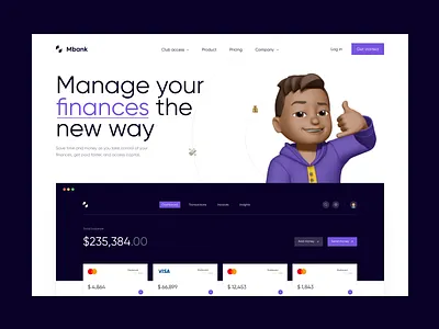Mbank - Landing page for SAAS design fintech landing page saas webapp website