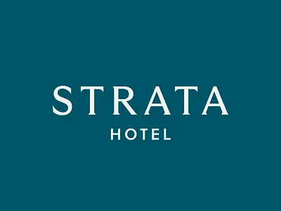 Strata Hotel Wordmark branding flare serif graphic design hotel hotel logo hotel wordmark juniper logo rocks serif strata teal wordmark