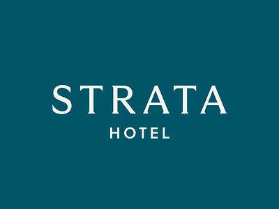 Strata Hotel Wordmark branding flare serif graphic design hotel hotel logo hotel wordmark juniper logo rocks serif strata teal wordmark