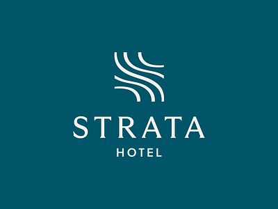Strata Hotel Logo branding flare serif green hotel hotel brand identity hotel branding hotel logo illustration juniper layers limestone logo rock s symbol strata teal wordmark