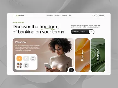 ABCBank | Digital Banking Website banking banking web app digital bank finance financial services financial website fintech fintech design fintech landing page fintech website landing page online banking platform landing page product design saas landing saas website ui ux user experience web design website design