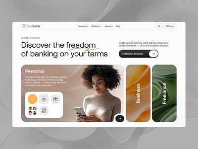 ABCBank | Digital Banking Website bank bank cards banking business solution chime digital bank finance financial services fintech global finance investment n26 online banking payment product design revolut ui ux user experience wealth web design