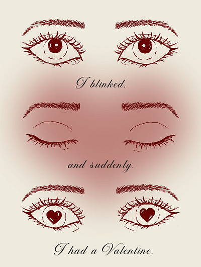 Valentines Poster eyes illustration illustrator krita lyrics photoshop poster poster design valentinesday