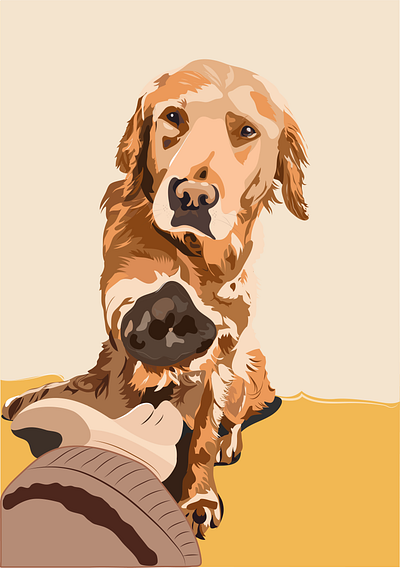 Hold my paw, hooman! ❤️ dog illustration dogart golden retriever graphic design illustration loyal trust vectorart