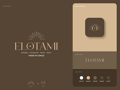 Elotami - Logo design brand branding brown charte graphique concept design elotami graphic design graphical chart graphical identity illustration logo sun ui vector
