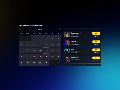 Metafy - Booking calendar booking booking flow calendar coaching gaming product design ui ux web design