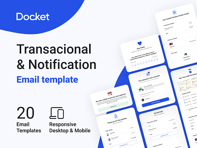Docket - Transactional Email Template brand brand template branding email email template email ui responsive template transaction transactional transactional template