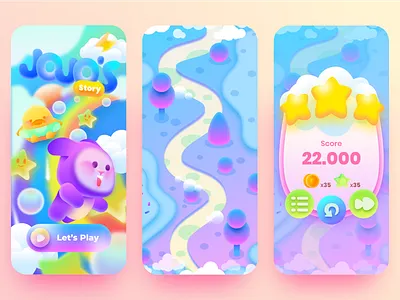 Jojo's Story Game Concept character design game gradient illustration ui vector