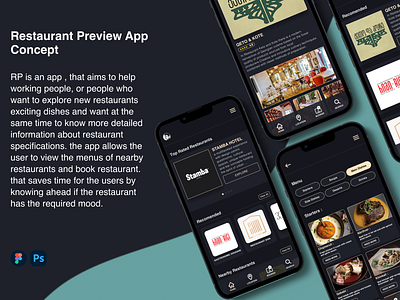 Restaurant preview app concept app concept design figma ui