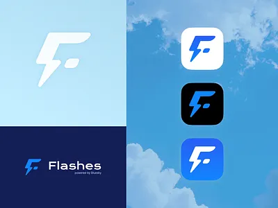 Flashes Bluesky logo redesign bluesky branding flashes graphic design icon identity letter mark lightning logo logotype minimal modern redesign thunder vector y