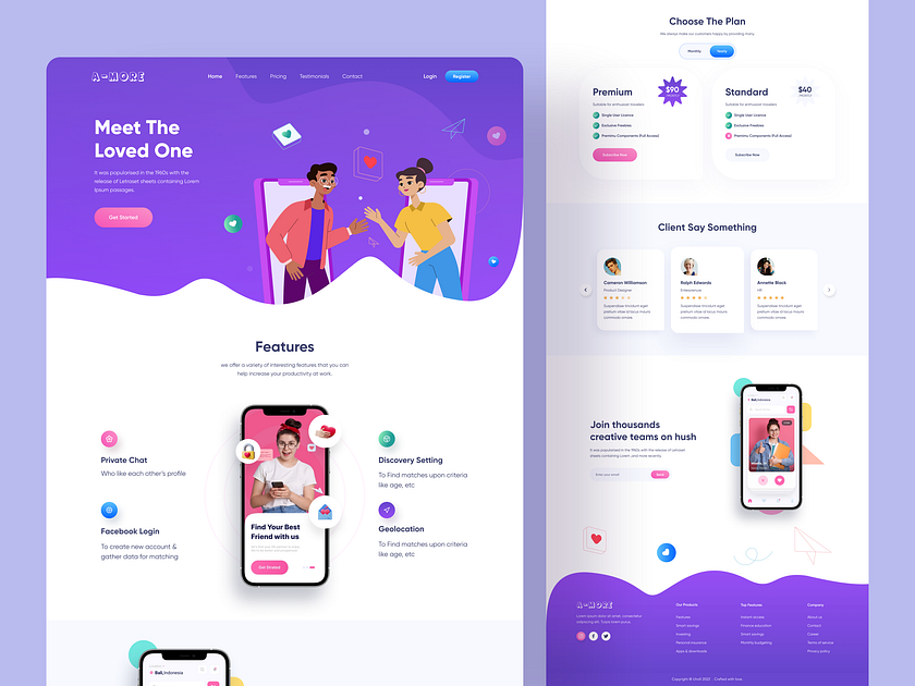 Dating Web UI by Syed Raju on Dribbble image.