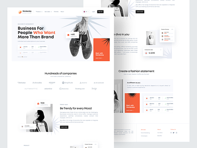 Wonkerstzy Business Brand Landing Page analytics b2b b2b website b2c brand brand website branding business data visualization landing landing design landing page landing page design product page saas saas website stats ui web design website