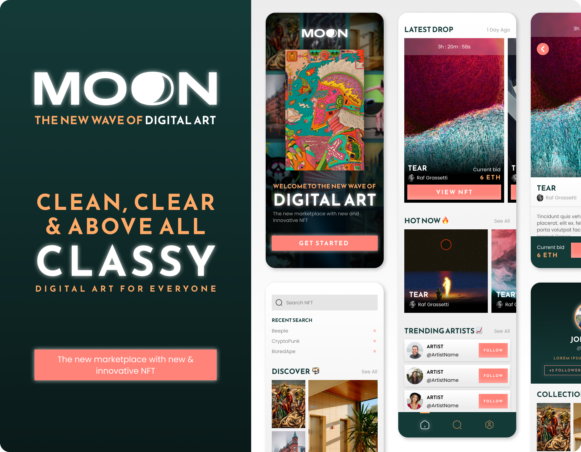 Moon: NFT Marketplace design ui