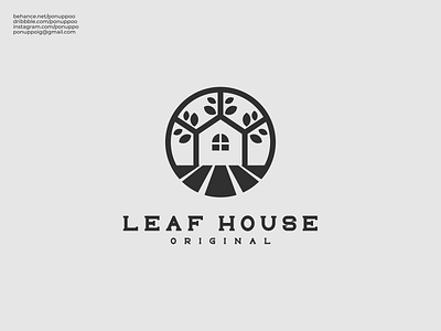 Leaf House Logo Design lettermark