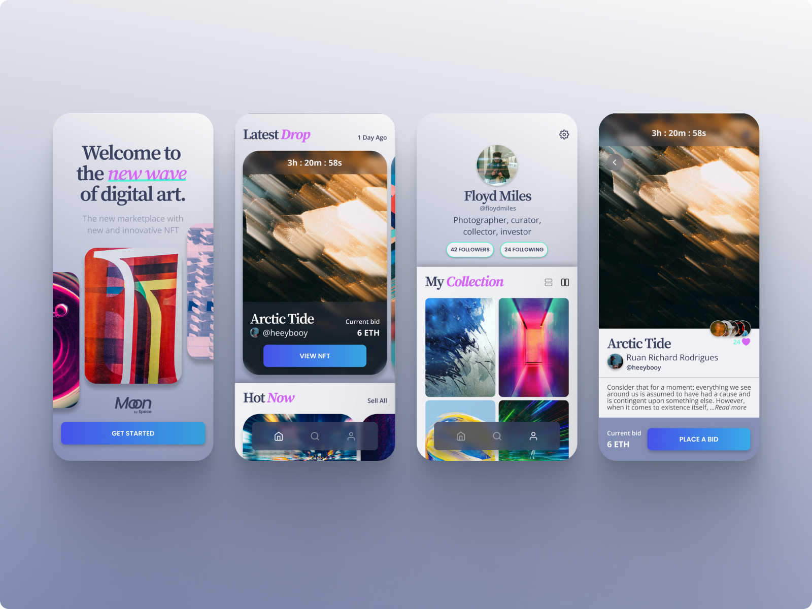 Case Study | NFT Marketplace App: Moon app case study design product design ui ux