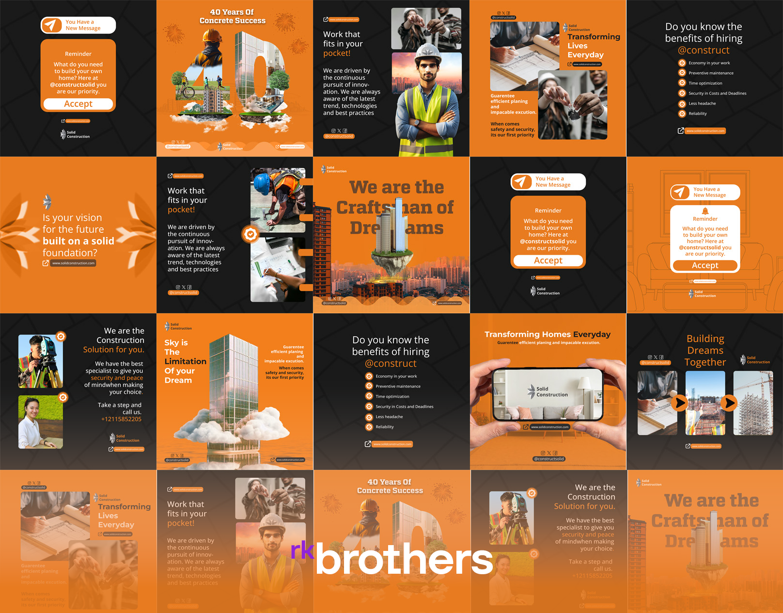 Construction | Home - Social Media branding graphic design ui