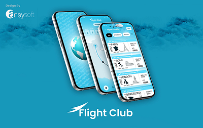 The mobile app named "Flight Club" designed by Ansysoft. adobephotoshop affordabletravel bookyourflight budgetflights budgettravel cheapflights dreamdestination exploremore flightclub instatravel mobileapp seetheworld travelcommunity traveldeals travelgoals travelgram travelhack travelphotography traveltips wanderlust