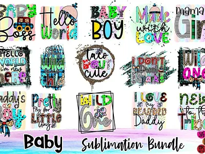 Baby Sublimation Bundle animation baby branding design graphic design illustration motion graphics sunflower design