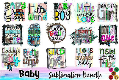 Baby Sublimation Bundle animation baby branding design graphic design illustration motion graphics sunflower design