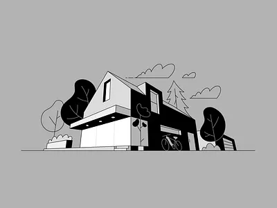Buildings 3d bold buildings illustration linart line minimalist perspective simple vector
