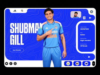 Dynamic Cricket Profile | UI/UX Animation cricket cricketdesign designinspiration dribbble sportsui ui