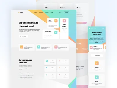 Hosting Landing Page 2020 trend clean ui colors design figma gradient hosting landing page sketch typography ui ux web website xd xd design