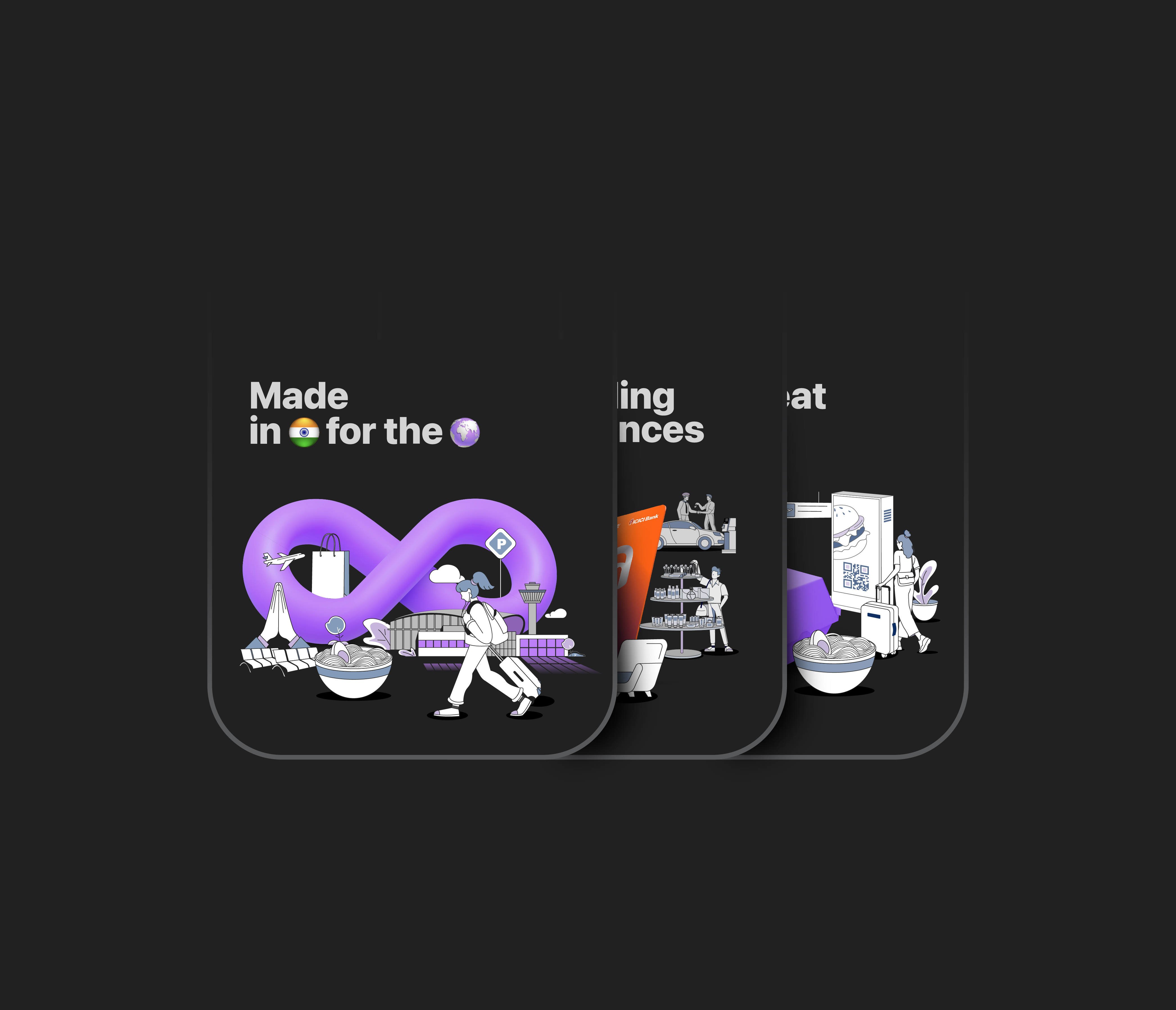 Adani One footer illustrations branding graphic design illustration ui