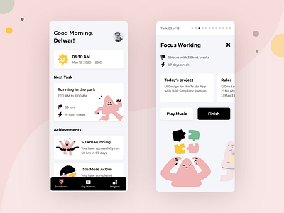 Ultracus - Task Planner [WIP] achievement activity app app design focus interface minimalist mobile planner project task task manager todo tracker ui ui design ux