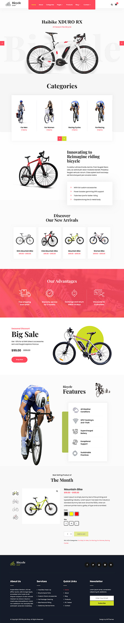 Bicycle Shop - Free Cycling Club WordPress Theme triathlon wp theme