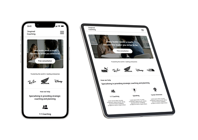 Inspired Coaching - Responsive Design coaching figma landing page responsive design ui user interface