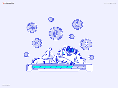 Artin ai artificial intelligence crypto figma illustration loading robot technology vector wait