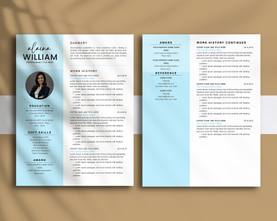 Basic or Simple resume templates infographic career story