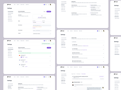 Propel Website - Setting Page ai auto automated automation control filllodesign landing page management planning setting setting interface setting page setting ui travel trip ui design uiux web design website