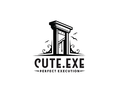 Guillotine logo concept beheading branding dark humor decapitation execution gothic guillotine horror logo logo design