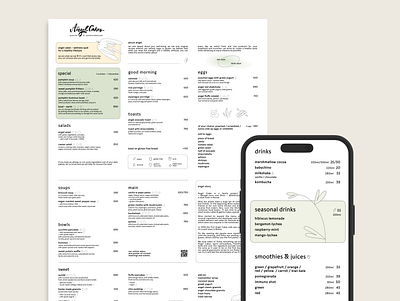 menu for cafe graphic design