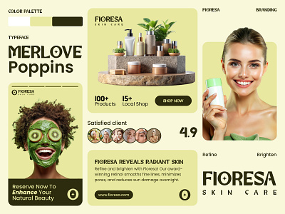 Floresa Skin Care Branding app design beauty beauty brand beauty brand identity bodycare brand design branding care cosmetic store logo marketing minimal online shop product design skin startup techwitpro ui visual identity women