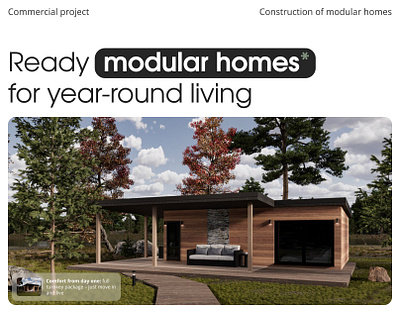 Prefabricated modular homes for year-round living landing page modular house website