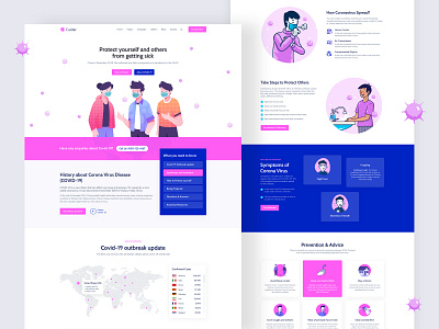 Cuidar - Coronavirus Awareness Landing Page awareness awareness campaign clean colorful corona coronavirus covid 19 crowdfunding freebie fundraising healthcare illustration interface landing page minimal typography ui ux web website