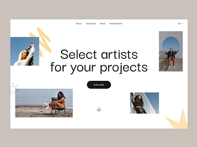 Marketplace for Bloggers and Influencers artists blogger bloggers blogging design home page homepage influencer market place marketplace social network socialmedia web youtuber