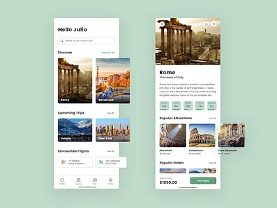 Travel & Flight Booking App ✈️ booking cities explore flights holidays travel ui ux