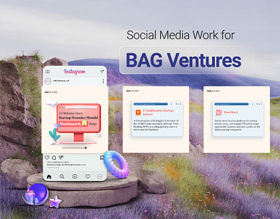 Social Media Work for BAG Ventures 3d branding carousel graphic design illustration instagram social media vector