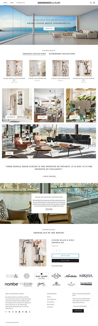 Luxury Furniture Shopify Store branding dropshipping landing page logo shopify typography web web design webdesign website