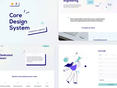 Corporate website Design Template corporate design dashbaord design system figma icon illustration it company shots sketch template typography ui ui kit ux web web design webdesign website design
