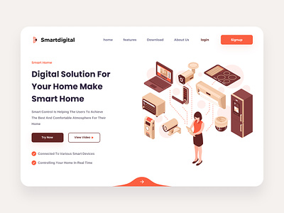 Internet of things Web Design ai clean design digital figma illustration internet of things iot landing page logo minimalist smart home solution technology ui ux vector web webpage website