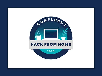 Confluent Hack from Home 2020 logo + pin branding confluent confluentdesignteam design flat flat design graphic design illustration logo shield vector